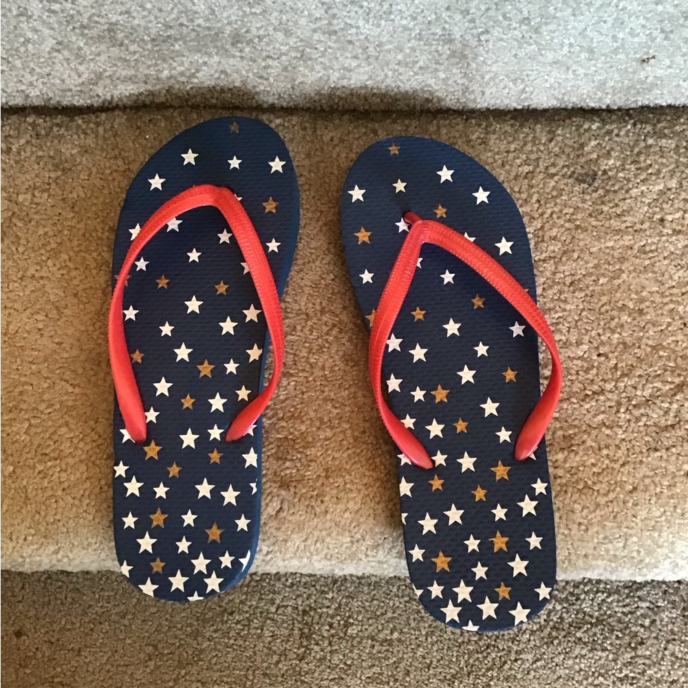 Starry Flip Flops - Red and Blue